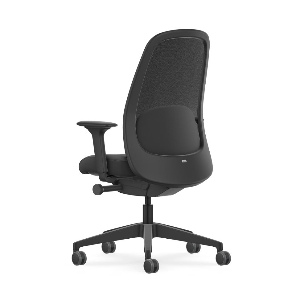 Interstuhl HEJ HJ216 ergonomische bureaustoel zwart aanzicht langs achteren